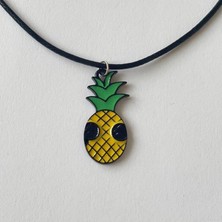 Paytak Moda Ananas Gözlüklü Suni Deri Ipli Unisex Kolye PYTKKT004
