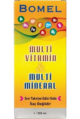 Bomel Multivitamin + Multimineral 300 ml Şurup Çilek Aromalı