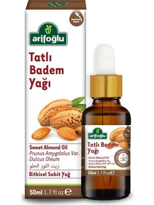 Arifoğlu Tatlı Badem Yağı - Saç ve Cilt Bakımı için Besleyici ve Nemlendirici Özellikler, 50 ml, Unisex, Soğuk Sıkım, Doğal İçerik