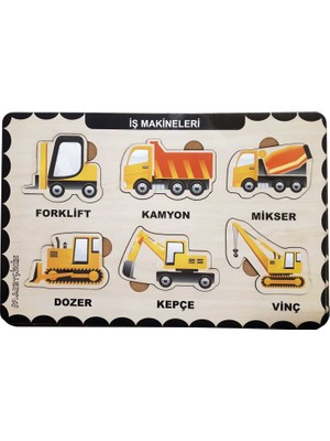 Maketçiniz Ahşap Bul Tak Eğitici Yapboz Iş Makinaları