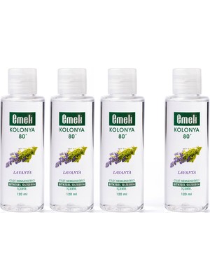 Emek Gliserinli Kolonya Lavanta 4 Adet 120 ml