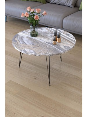 Remaks Elit Paris Orta Sehpa Orta Masa - Beyaz Mermer