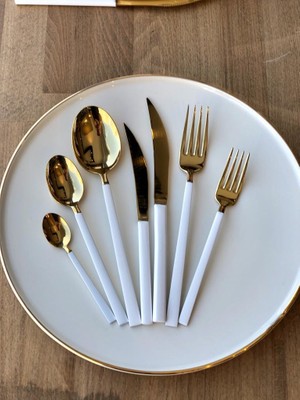 Rossev Napoli Es Beyaz 42 Parça Kaşık Çatal Bıçak Çay Kaşığı 6 Kişilik