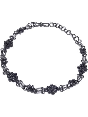 Midyat Nurtaş Gümüş Kişniş Model Oksitli Telkari Kadın Gümüş Bileklik