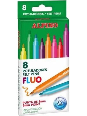 Alpino 8 Renk Neon Keçeli Kalem AR-1005