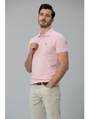 Lufian Laon Spor Polo Erkek Tişört Pembe