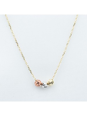 Bilezikci Renkli Toplu 14 Ayar Altın Zincir Kolye