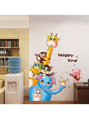 Crystal Kids Neşeli Hayvanlar Çocuk Odası Dekorasyonu Kapı Süsü Duvar Sticker Çıkartma