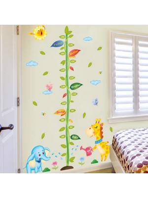 Crystal Kids Boy Ölçer Zürafa Mezuralı Çocuk Odası Dekorasyonu Duvar Sticker Çıkartma