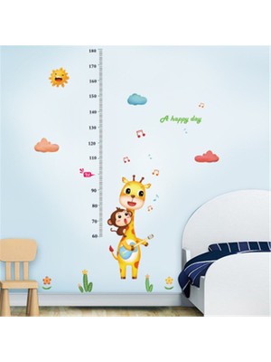 Crystal Kids Şarkı Söyleyen Zürafa Çocuk Odası Dekoru Boy Ölçer Duvar Sticker Çıkartma