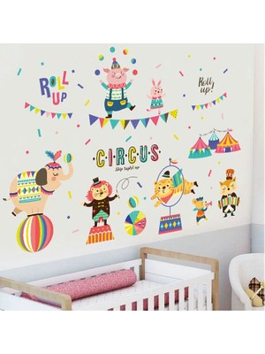 Crystal Kids Sirk Hayvanları Çocuk Odası Dekorasyonu Duvar Süsü Duvar Sticker