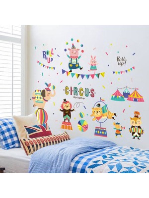 Crystal Kids Sirk Hayvanları Çocuk Odası Dekorasyonu Duvar Süsü Duvar Sticker