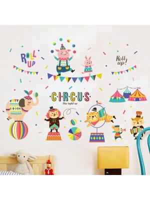 Crystal Kids Sirk Hayvanları Çocuk Odası Dekorasyonu Duvar Süsü Duvar Sticker