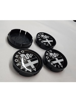 Yed Jant Göbeği Alfa Romeo 58/55 55 mm Yuva 4lü Set Siyah Plasto Damla