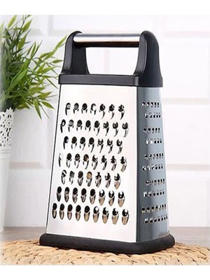 Fecra 24 cm Paslanmaz Çelik Mutfak Rendesi - 4 Yönlü, Endüstriyel Kullanıma Uygun, Kaymaz Silikon Tabanlı, Gümüş