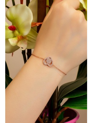 By Barun Zirkon Taşlı Gümüş Kalp Bileklik