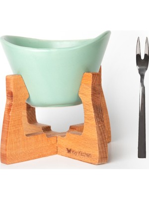 Joy Kitchen Ahşap Standlı Fondü Seti Yeşil Renk