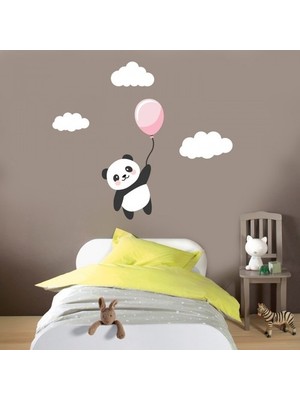 Kt Decoration Uçan Panda Duvar Sticker Çocuk Odası Sticker