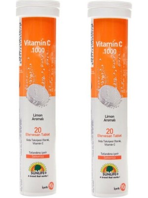 Sunlife Vitamin C 1000 mg 20 Tablet  2 Adet