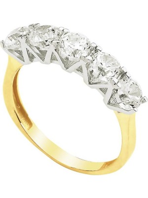 Bilezikhane Swarovski Beştaş Yüzük 14 Ayar Altın 2.60 Gram