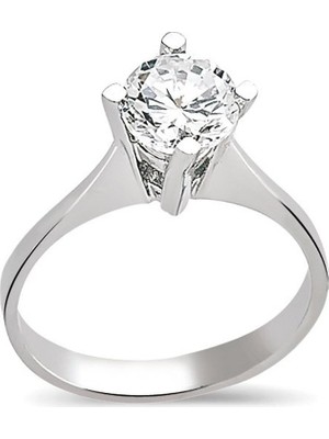 Bilezikhane Beyaz Altın Tektaş Yüzük 3.30 Gram