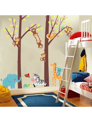 Kt Decoration Maymunlar Sevimli Hayvanlar Ağaçlar Bebek Odası Duvar Süsü