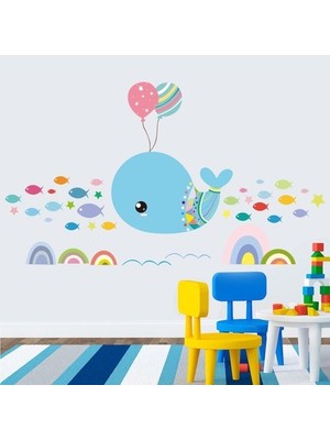 Kt Decoration Rengarenk Balıklar Anaokulu Yuva Bebek Odası Duvar Sticker