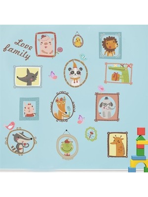 Kt Decoration Sevimli Hayvan Portreleri Çocuk Odası Dekorasyonu Duvar Dekoru Sticker