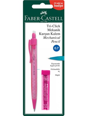 Faber-Castell Triclick Versatil Kalem  +  Min Seti 0 7 mm Pembe