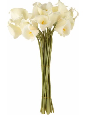 Nettenevime Yapay Çiçek Islak Gala Gerçeksi Eva Malzeme Cala Flower 8li Krem