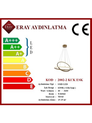 Eray Aydınlatma 2002-2 30-40 Eskitme LED  Avize