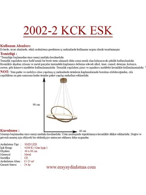 Eray Aydınlatma 2002-2 30-40 Eskitme LED  Avize