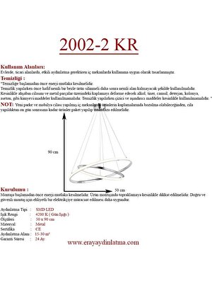 Eray Aydınlatma 2002-2 Krom LED Avize