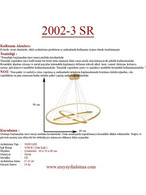 Eray Aydınlatma 2002-3 Sarı LED Avize