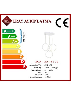 Eray Aydınlatma 2004-4 Y Beyaz LED Avize