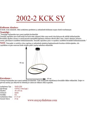 Eray Aydınlatma 2002-2 30-40 Siyah LED  Avize