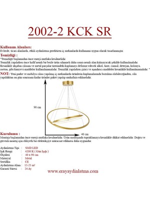 Eray Aydınlatma 2002-2 30-40 Sarı LED  Avize