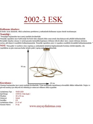 Eray Aydınlatma 2002-3 Eskitme LED Avize