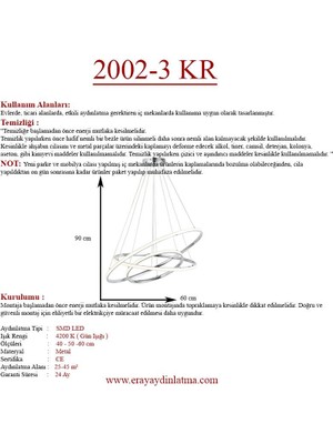 Eray Aydınlatma 2002-3 Krom LED Avize