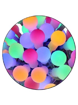 Patladı Gitti LED Işıklı Ampul Top Dizeleri 40'lı 5 Metre Fişli Eklenebilir Rgb Çok Renkli Animasyonlu
