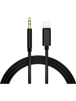 Longline iPhone Lightning To 3.5mm Jack Siyah Aux Kablo