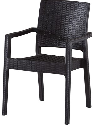 Evart Plastik Rattan Sandalye 4 Adet