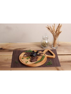 Elegan Karemiye Pizza Ahşap Sunum Tabağı Ahşap Servis Tabağı