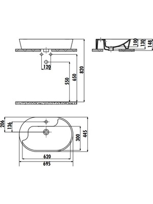 Creavit TP172 45X70 cm Set Üstü Lavabo