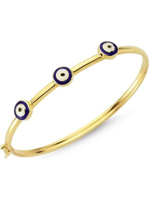 Sembol Gold Çocuk Kelepçe 14 Ayar Altın  Mineli Nazarlık