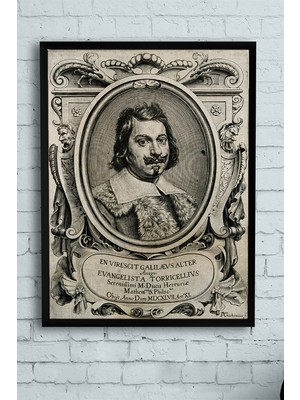 Postermanya Evangelista Torricelli Bilimsel Çerçeveli Tablo  21 x 30 cm
