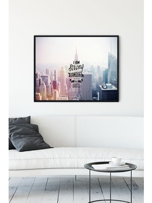 Postermanya Strong - Güçlüyüm - Motivasyon Çerçeveli Tablo  21 x 30 cm