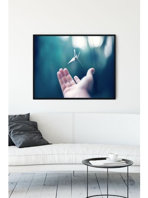 Postermanya Yeter Ki İnan Motivasyon Çerçeveli Tablo  40 x 50 cm