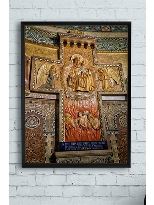 Postermanya Kilise Duvar Görseli Çerçeveli Tablo  21 x 30 cm