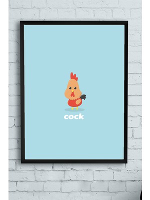 Postermanya Küçük Horoz Çocuk Odası Çerçeveli Tablo  21 x 30 cm